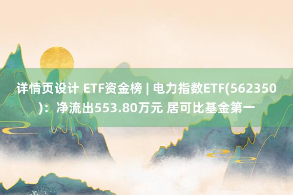 详情页设计 ETF资金榜 | 电力指数ETF(562350)：净流出553.80万元 居可比基金第一