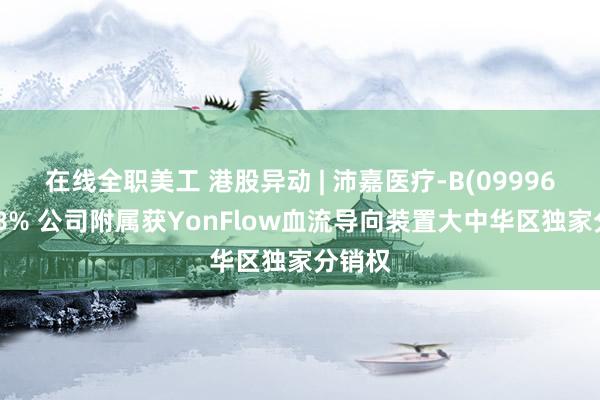 在线全职美工 港股异动 | 沛嘉医疗-B(09996)涨超8% 公司附属获YonFlow血流导向装置大中华区独家分销权